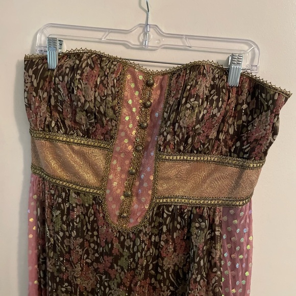 Nanette Lepore Silk Ethereal Whimsical Fairycore Boho Chic Midi Dress Size 10 - Picture 5 of 16